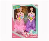 OBL10021327 - 11.5寸11关节实身俄文IC音乐灯光芭比双人套装