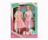 OBL10021332 - 11.5寸11关节实身俄文IC音乐灯光芭比双人套装
