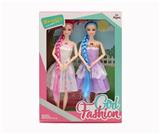 OBL10021333 - 11.5寸11关节实身俄文IC音乐灯光芭比双人套装