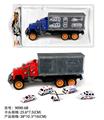OBL10022291 - 惯性拖头车厢拖4只救护车+飞机(塑料)