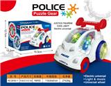 OBL10024534 - 电动齿轮万向警察车   （带音乐+灯光）单色单款