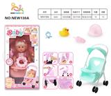 OBL10025665 - 14寸英文16声IC，喝水撒尿女娃（配手推车，吸水奶瓶尿盆，鸭子,奶嘴.）