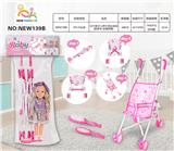 OBL10025703 - 18尺寸英文12声IC芭比娃娃（配铁车.玫瑰梳镜）