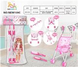 OBL10025704 - 18尺寸英文12声IC芭比娃娃（配铁车.玫瑰梳镜）