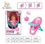 OBL10025865 - 10寸12声英文智能语音喝水撒尿女娃（配吸水奶瓶.餐具.餐椅）