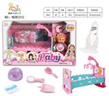 OBL10025881 - 12寸12声英文IC喝水撒尿女娃（配吸水奶瓶,梳镜..尿盆.尿裤.站台镜.仿真睡床套装系列）