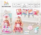 OBL10025905 - 14寸英文12声IC喝水撒尿女娃（配吸水奶瓶，尿盆，尿裤）