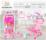 OBL10025916 - 12寸英文12声IC喝水撒尿女娃（配吸水奶瓶.尿盆.尿裤.餐盘铁车套装系列）