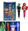 OBL10030055 - 主题9关节11.5寸实身Karol  G明星芭比带 话筒 ，一套主题衣服 。长靴。3款混装带西文主题音乐