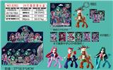 OBL10036050 - 4寸魔兽中学公仔单只（有钥匙扣）+3张卡片 锡袋装 24只锡袋展示盒 卡片和4款公仔随机