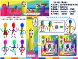 OBL10036311 - 3.5寸香肠人（变形）真头发真衣服 3只卡装/2款