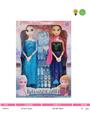 OBL10037037 - 11寸实身9关节冰雪芭比娃娃两姐妹公主（灯光音乐功能身）娃娃加长梯鞋吸塑