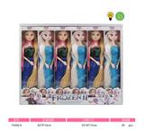 OBL10037052 - 11寸实身9关节长发灯光音乐冰雪奇缘姐妹娃娃公主1展示盒12只装