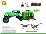 OBL10041631 - 捕捉恐龙计划之1:12大吉普遥控车捕捉迅猛龙，2色混装，笼子带IC包电3xAG13，车身包电，用7.4V锂电池和USB线,遥控器不包电，2xAA
