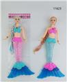 OBL10042745 - 11寸实身长鞭灯光音乐美人鱼娃娃