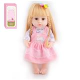 OBL10047750 - 38CM重生娃娃小号全软胶会喝水尿尿尼龙发丝车发带奶嘴，喝水奶瓶，尿布，出生卡