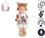 OBL10049524 - 55cm重生娃娃软胶高仿真婴儿娃娃（植发工艺）带奶瓶，磁性奶嘴，尿布，出生卡，带智能对话，学舌功能，发卡