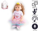 OBL10049544 - 55cm重生娃娃软胶高仿真婴儿娃娃（植发工艺）带奶瓶，磁性奶嘴，尿布，出生卡，带智能对话，学舌功能