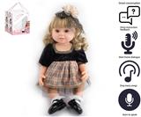 OBL10049562 - 55cm重生娃娃软胶高仿真婴儿娃娃（假发套）带奶瓶，磁性奶嘴，尿布，出生卡，带智能对话，学舌功能