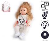 OBL10049592 - 55cm重生娃娃软胶高仿真婴儿娃娃（植发工艺）带奶瓶，磁性奶嘴，尿布，出生卡，带智能对话，学舌功能