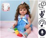 OBL10049602 - 55cm重生娃娃软胶高仿真婴儿娃娃（植发工艺）高级彩绘带奶瓶，磁性奶嘴，尿布，出生卡，带带智能对话，学舌功能