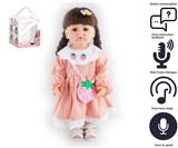 OBL10049638 - 57cm重生娃娃高仿真婴儿娃娃，直身可站（假发套）带奶瓶，磁性奶嘴，尿布，出生卡，带智能对话，学舌功能