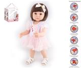OBL10049647 - 57cm重生娃娃高仿真婴儿娃娃，直身可站（假发套）带奶瓶，磁性奶嘴，尿布，出生卡，带重力感应发声功能