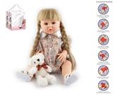 OBL10049653 - 55cm重生娃娃高仿真婴儿娃娃（假发套）带奶瓶，磁性奶嘴，尿布，出生卡,毛绒娃娃，带重力感应发声功能