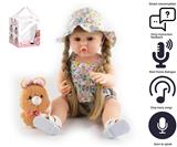 OBL10049660 - 55cm重生娃娃高仿真婴儿娃娃（假发套）带奶瓶，磁性奶嘴，尿布，出生卡,毛绒娃娃，带智能对话，学舌功能