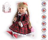 OBL10049661 - 55cm重生娃娃高仿真婴儿娃娃（假发套）带奶瓶，磁性奶嘴，尿布，出生卡，带重力感应发声功能
