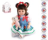 OBL10049671 - 55cm重生娃娃高仿真婴儿娃娃（假发套）带奶瓶，磁性奶嘴，尿布，出生卡,毛绒娃娃，带重力感应发声功能