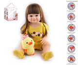 OBL10049683 - 55cm重生娃娃高仿真婴儿娃娃（假发套）带奶瓶，磁性奶嘴，尿布，出生卡,毛绒娃娃，带重力感应发声功能