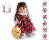 OBL10049685 - 55cm重生娃娃高仿真婴儿娃娃（假发套）带奶瓶，磁性奶嘴，尿布，出生卡,毛绒娃娃，带重力感应发声功能