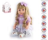 OBL10049709 - 55cm重生娃娃高仿真婴儿娃娃（假发套）带奶瓶，磁性奶嘴，尿布，出生卡，带重力感应发声功能