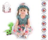 OBL10049715 - 55cm重生娃娃高仿真婴儿娃娃（假发套）带奶瓶，磁性奶嘴，尿布，出生卡,毛绒娃娃，带重力感应发声功能
