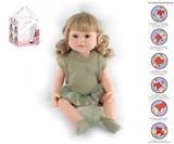 OBL10049719 - 55cm重生娃娃高仿真婴儿娃娃（假发套）带奶瓶，磁性奶嘴，尿布，出生卡，带重力感应发声功能