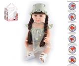 OBL10049721 - 55cm重生娃娃高仿真婴儿娃娃（假发套）带奶瓶，磁性奶嘴，尿布，出生卡，带重力感应发声功能