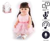 OBL10049726 - 55cm重生娃娃高仿真婴儿娃娃（假发套）带奶瓶，磁性奶嘴，尿布，出生卡，带智能对话，学舌功能
