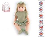 OBL10049731 - 55cm重生娃娃高仿真婴儿娃娃（假发套）带奶瓶，磁性奶嘴，尿布，出生卡，带重力感应发声功能