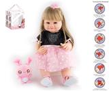 OBL10049735 - 55cm重生娃娃高仿真婴儿娃娃（假发套）带奶瓶，磁性奶嘴，尿布，出生卡，带重力感应发声功能