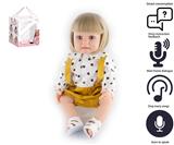 OBL10049740 - 55cm重生娃娃高仿真婴儿娃娃（假发套）带奶瓶，磁性奶嘴，尿布，出生卡，带智能对话，学舌功能