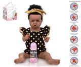 OBL10049908 - 58cm重生娃娃高仿真婴儿娃娃（普通PP车发）带奶瓶，磁性奶嘴，尿布，出生卡，带重力感应发声功能