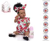 OBL10049909 - 58cm重生娃娃高仿真婴儿娃娃（普通PP车发）带奶瓶，磁性奶嘴，尿布，出生卡，鞋子，带重力感应发声功能