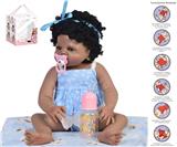 OBL10049936 - 56cm重生娃娃高仿真婴儿娃娃（假发套）带奶瓶，磁性奶嘴，尿布，出生卡，垫子，带重力感应发声功能