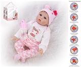 OBL10049942 - 55cm重生娃娃高仿真婴儿娃娃（仿真胎毛）带奶瓶，磁性奶嘴，尿布，出生卡，带重力感应发声功能