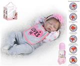 OBL10049943 - 55cm重生娃娃高仿真婴儿娃娃（仿真胎毛）带奶瓶，磁性奶嘴，尿布，出生卡，带重力感应发声功能