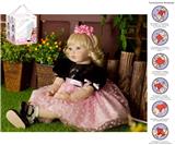 OBL10049948 - 55cm重生娃娃高仿真婴儿娃娃（假发套）带奶瓶，磁性奶嘴，尿布，出生卡，带重力感应发声功能