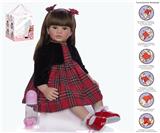 OBL10049949 - 55cm重生娃娃高仿真婴儿娃娃（假发套）带奶瓶，磁性奶嘴，尿布，出生卡，带重力感应发声功能