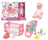 OBL10055790 - 14寸搪胶娃娃带12声IC（婴儿床椅套装）