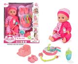 OBL10055829 - 14寸搪胶娃娃带12声IC（鞋、奶瓶、餐盘、马桶、奶链）